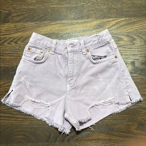 Zara Purple Distressed Shorts